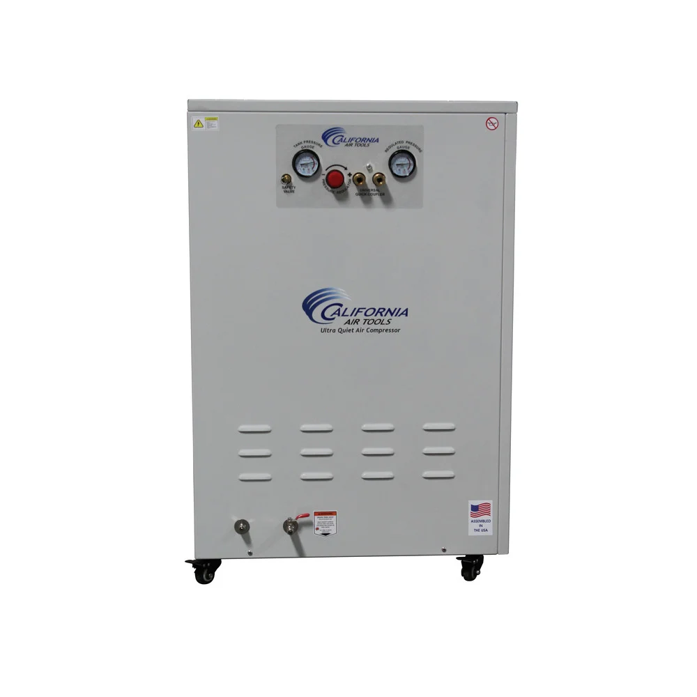 California Air Tools 2 HP 10 Gallon Ultra Quiet and Oil-Free Dolly Air Compressor with Sound Proof Cabinet and Auto Drain