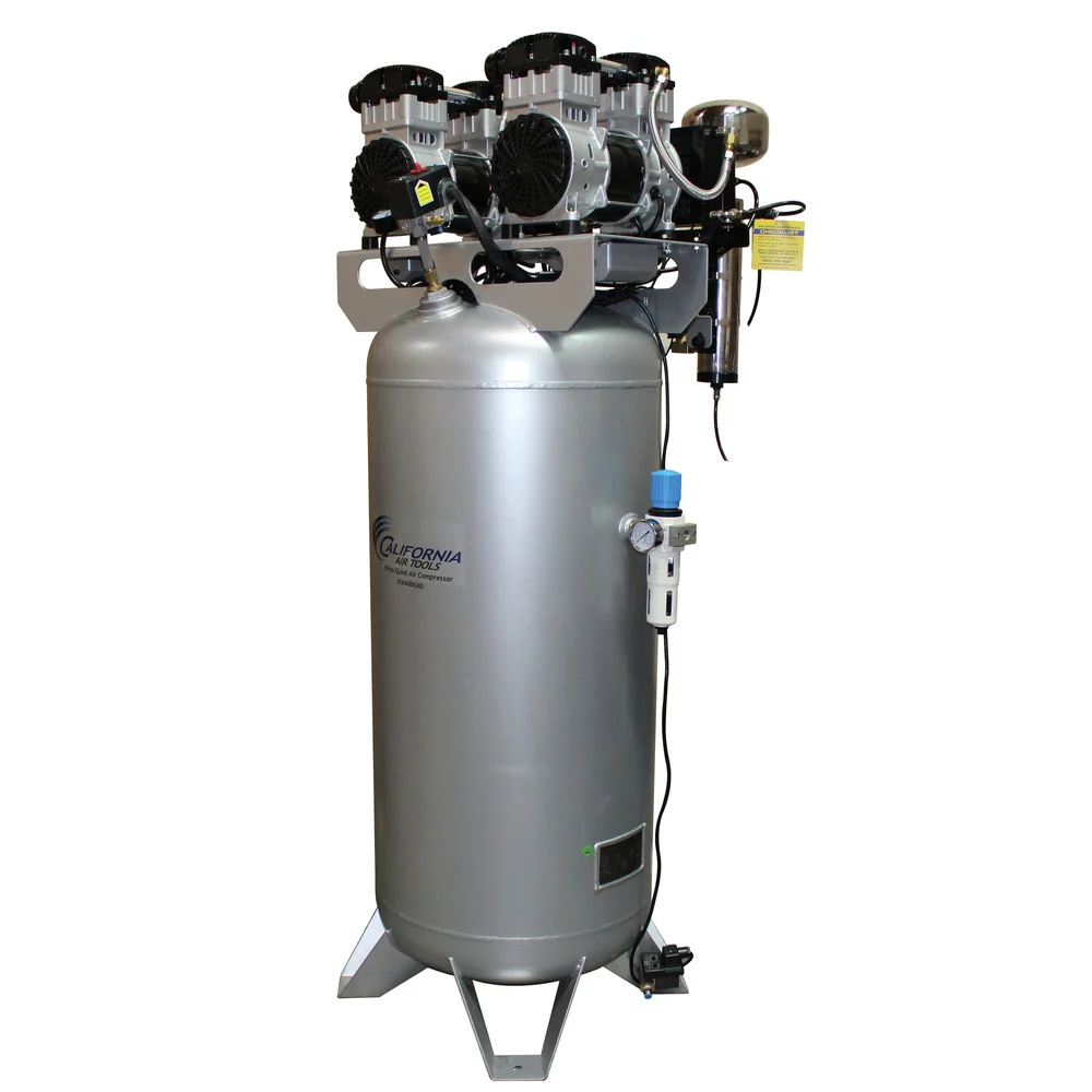 California Air Tools 4 HP 60 Gallon Ultra Quiet and Oil-Free Dolly Air Compressor with Air Dryer and Auto Drain