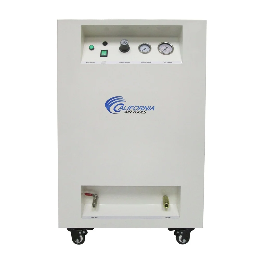 California Air Tools 1 HP 8 Gallon Ultra Quiet and Oil-Free Dolly Air Compressor with Sound Proof Cabinet and Auto Drain