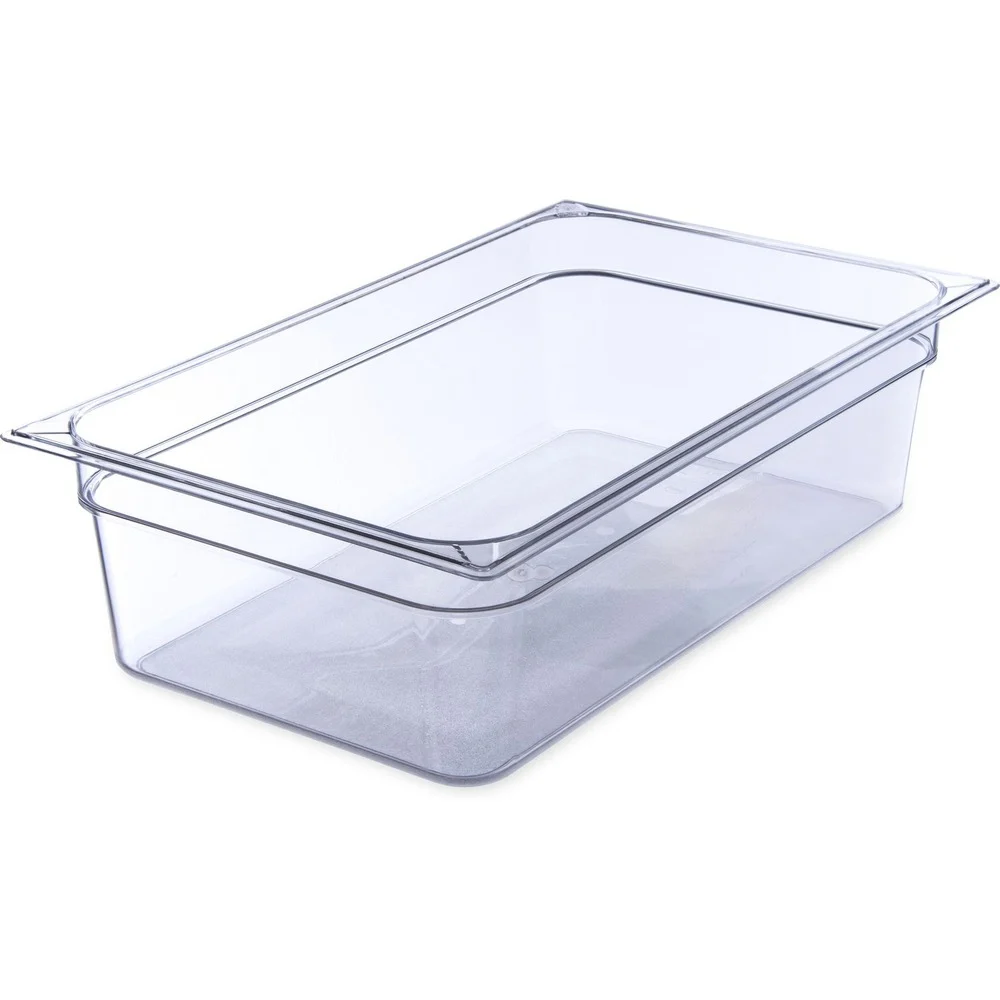 Carlisle 19.4 qt 12.5 in. x 20.75 in. x 6 in. StorPlus Polycarbonate Food Pan - Clear