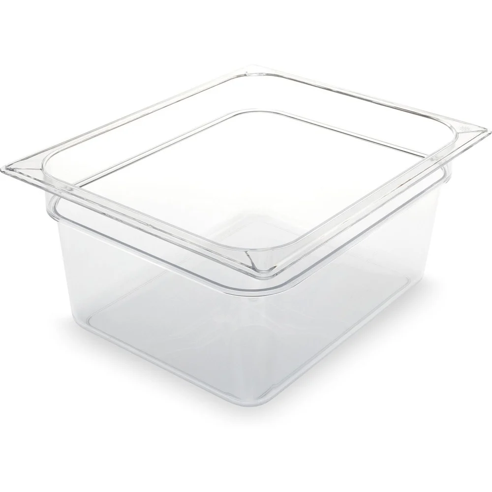 Carlisle 10.38 in. x 12.75 in. x 6 in. 8.7 qt. StorPlus Plastic Polycarbonate Food Pan - Clear