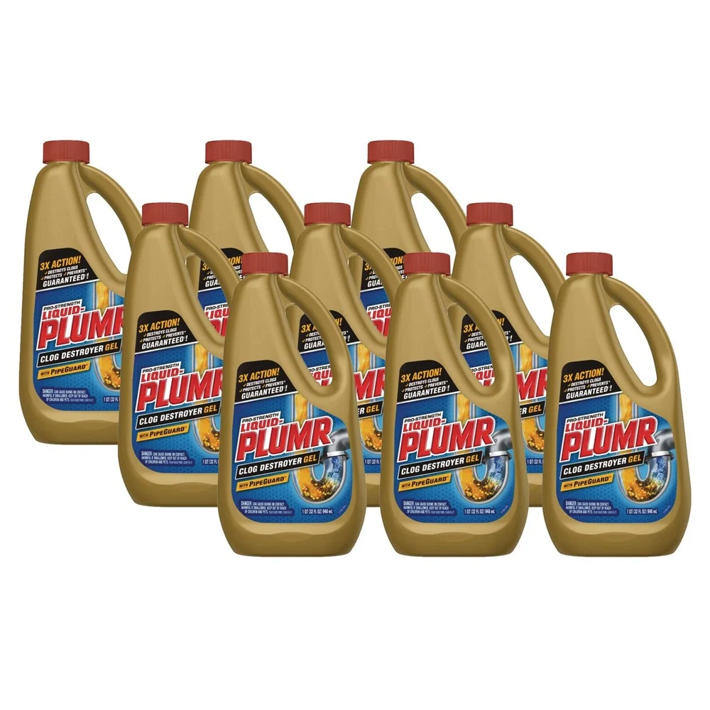 Liquid Plumr 32 oz Heavy-Duty Clog Remover Gel (9/Carton)