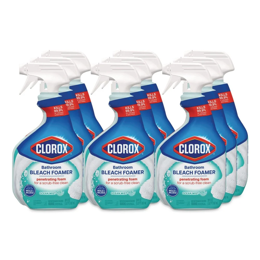 Clorox 30 oz. Spray Bottle Bathroom Foamer with Bleach - Ocean Mist (9/Carton)