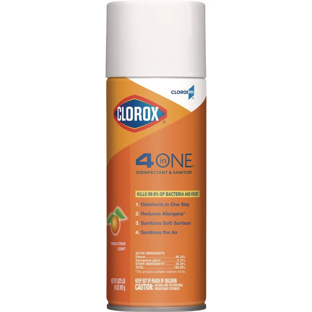 Clorox 31043 14 oz. Aerosol Spray 4-in-One Disinfectant and Sanitizer - Citrus