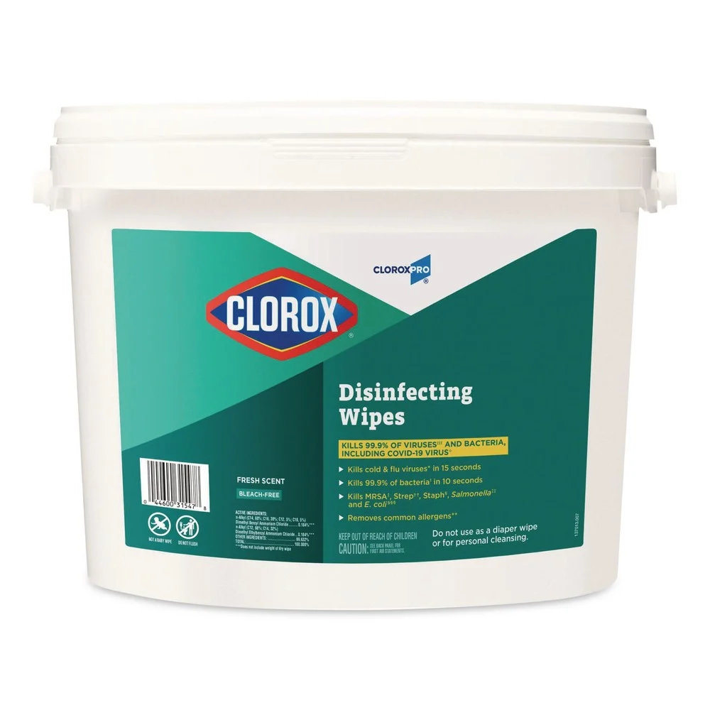 Clorox 1 Ply 7 in. x 8 in. Fresh Scent Disinfecting Wipes - White (1/Carton)