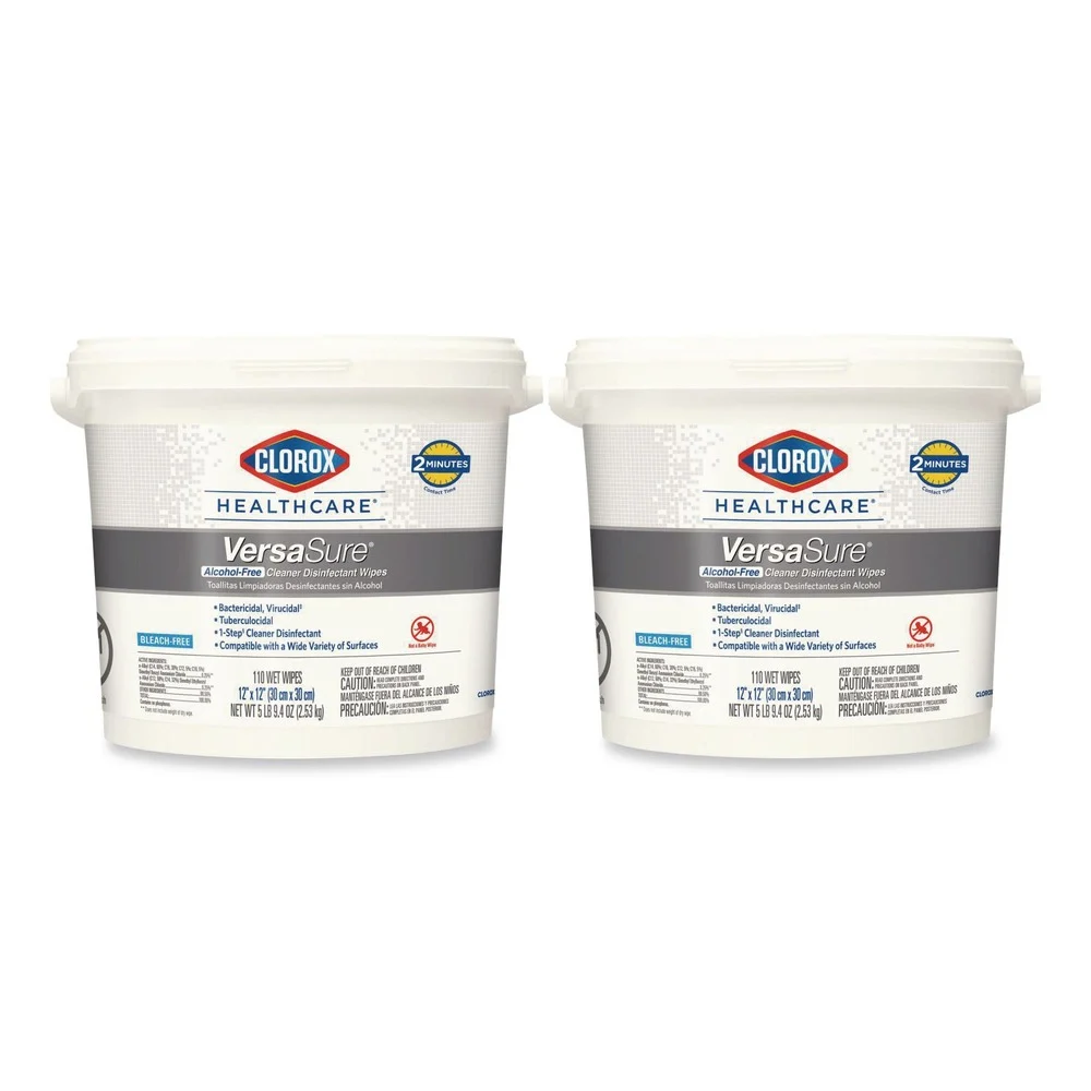 Clorox Healthcare VersaSure 12 in. x 12 in. 1-Ply Cleaner Disinfectant Wipes - Fragranced White (2/Carton)