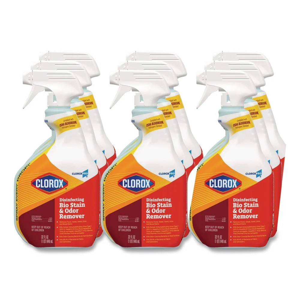 Clorox 32 oz. Spray Bottle Disinfecting Bio Stain and Odor Remover - Fragranced (9/Carton)