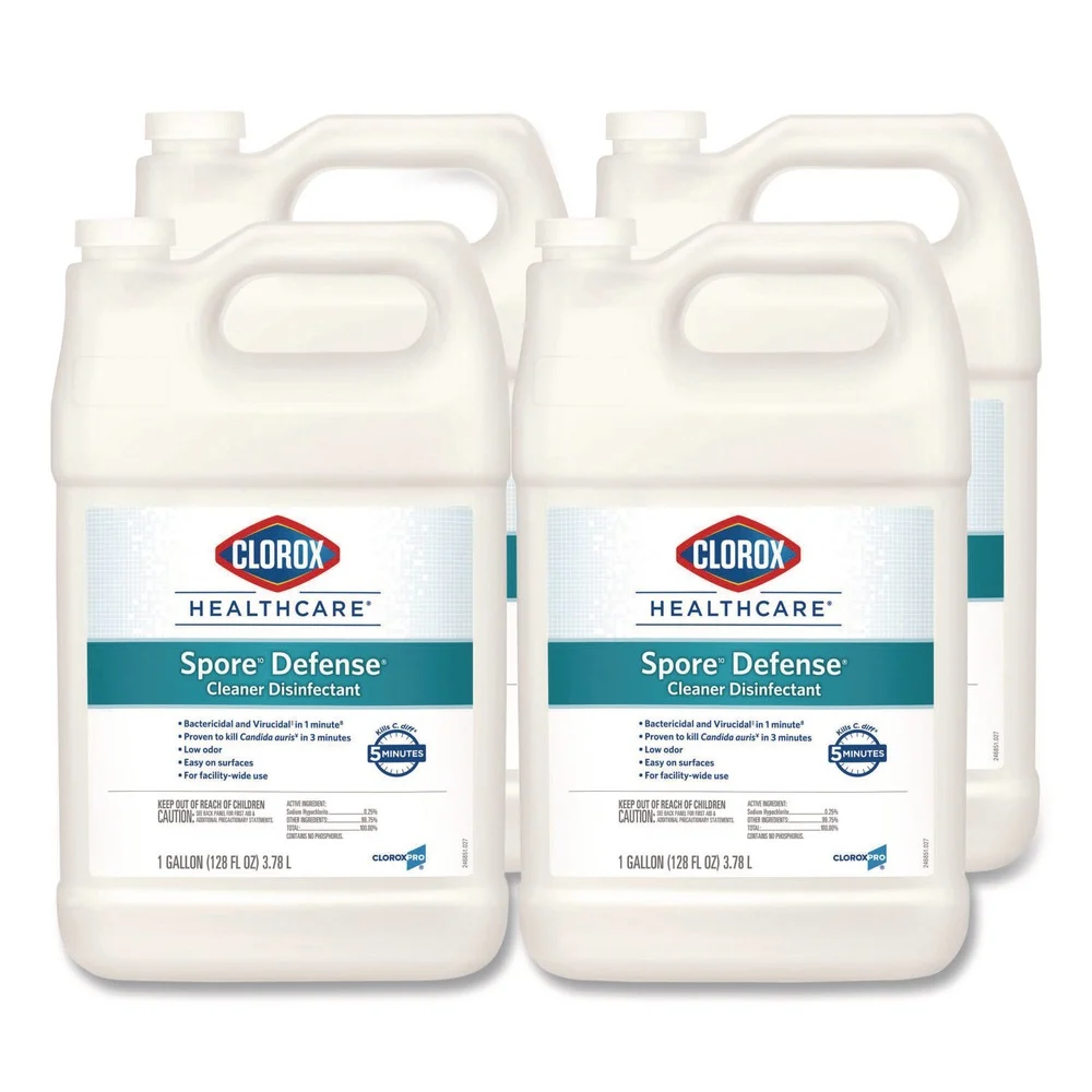 Clorox Healthcare Spore Defense 1-Gallon Refill Bottle Closed System Cleaner Disinfectant (4/Carton)