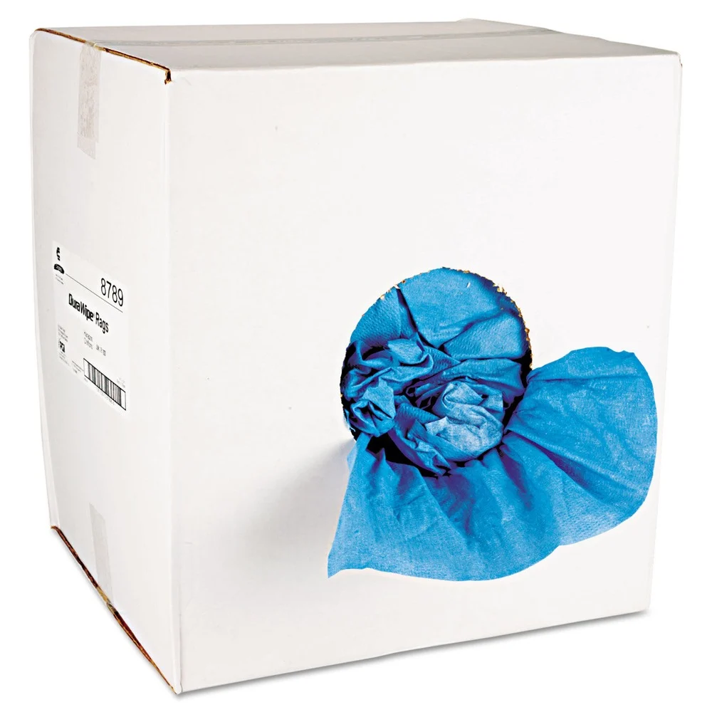 Chicopee VeraClean Critical 14 in. x 14 in. Cleaning Wipes with Crumpled Creped Texture - Unscented, Blue (250/Carton)
