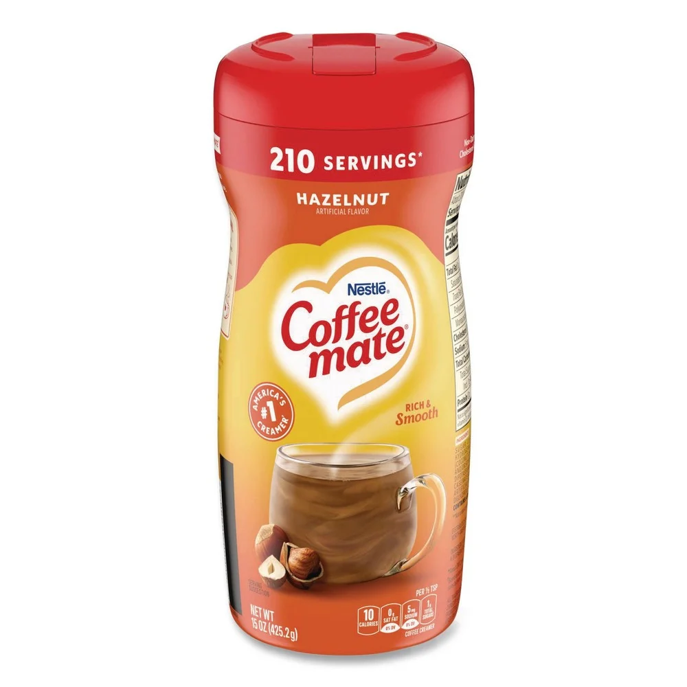 Coffee-Mate 12036068 15 oz. Canister Creamer Powder - Hazelnut