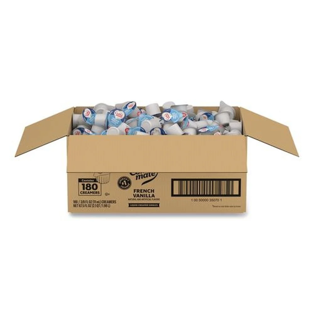Coffee-Mate 0.38 oz Liquid Coffee Creamer Mini Cups - French Vanilla (180/Carton)