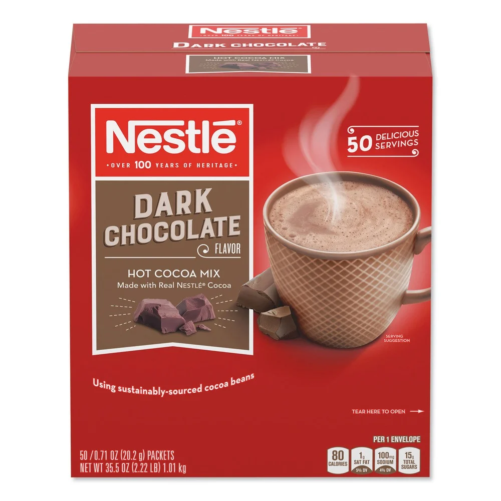 Nestle 12096919 0.71 oz. Hot Cocoa Mix - Dark Chocolate (50/Box)