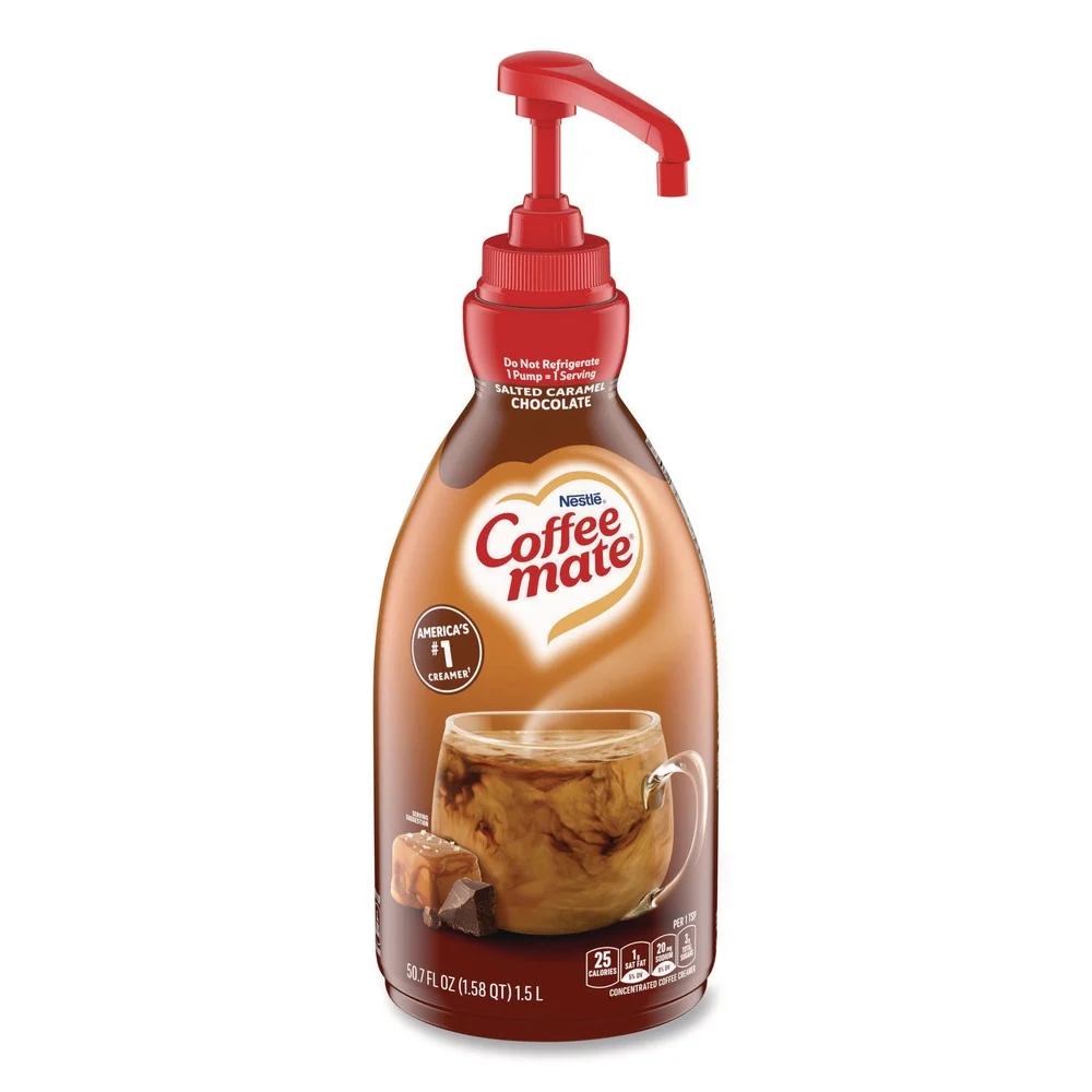 Coffee-Mate 1.5 L Liquid Creamer Pump Bottle - Salted Caramel Chocolate