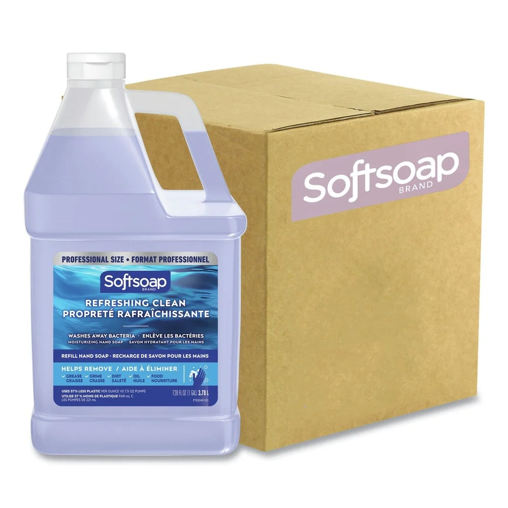 Softsoap 61036482 128 oz Liquid Hand Soap Refill - Refreshing Clean Scent (4/Carton)