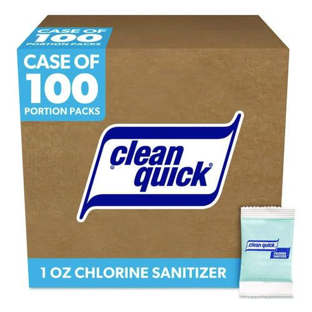 Clean Quick 1 oz. Packet Powdered Chlorine-Based Sanitizer (100/Carton)