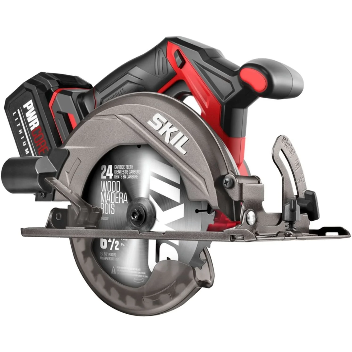 SKIL CR5413-1A PWR CORE 20 Brushless 20V 6-1/2'' Circular Saw Kit with 4.0 Ah Battery and Auto PWR JUMP Charger