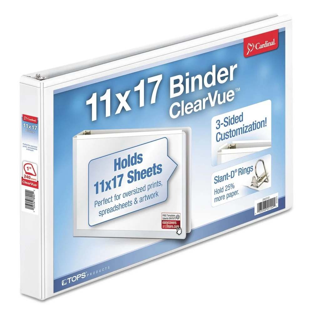 Cardinal ClearVue 1 in. Capacity Slant-D Ring Binder - White