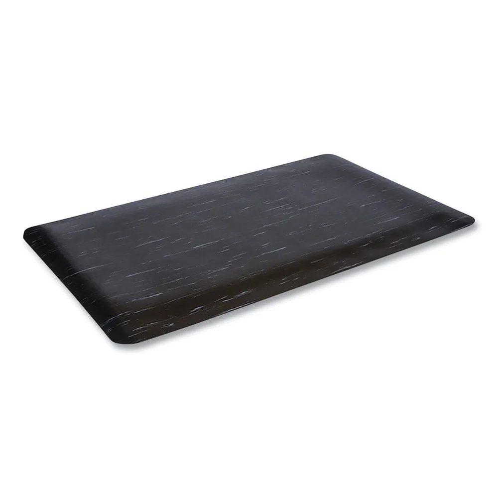 Crown 36 in. x 72 in. Marbleized Rubber Cushion-Step Surface Mat - Black