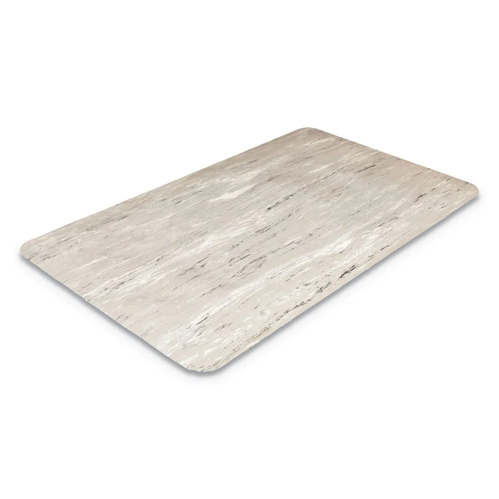 Crown 36 in. x 72 in. Cushion-Step Marbleized Rubber Surface Mat - Gray