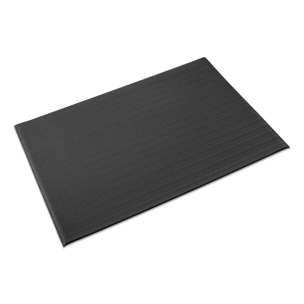 Crown FL 2436BK 24 in. x 36 in. Ribbed Vinyl Anti-Fatigue Mat - Black