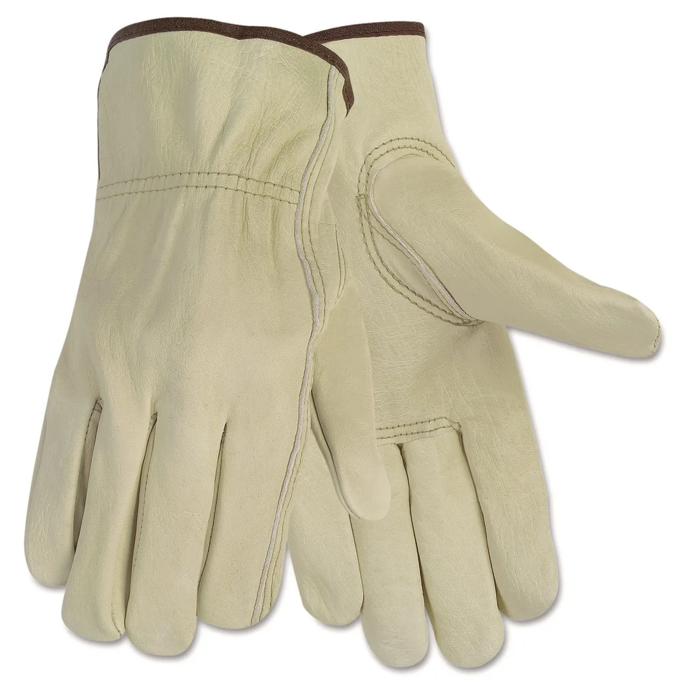 MCR Safety Economy Leather Driver Gloves - Medium, Beige (1-Pair)
