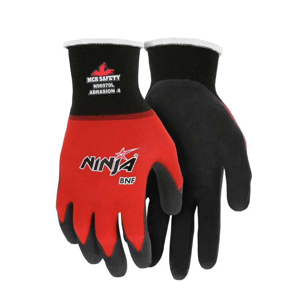 MCR Safety Ninja BNF Gloves - X-Large/Black/Red (1-Dozen)