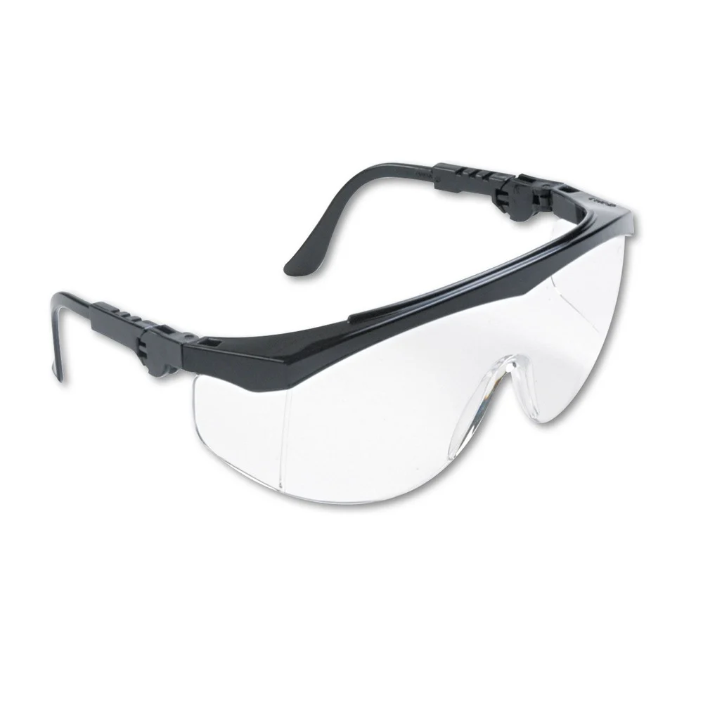 MCR Safety Tomahawk Wraparound Safety Glasses with Black Nylon Frame - Clear (12/Box)