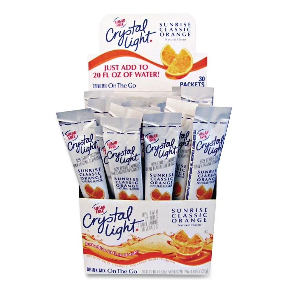Crystal Light GEN00504 0.16 oz. Packets On the Go Drink Mix - Sunrise Orange (30/Box)