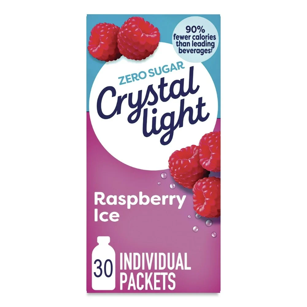 Crystal Light GEN00798 0.08 oz. Packets Flavored Drink Mix - Raspberry Ice (30/Box)