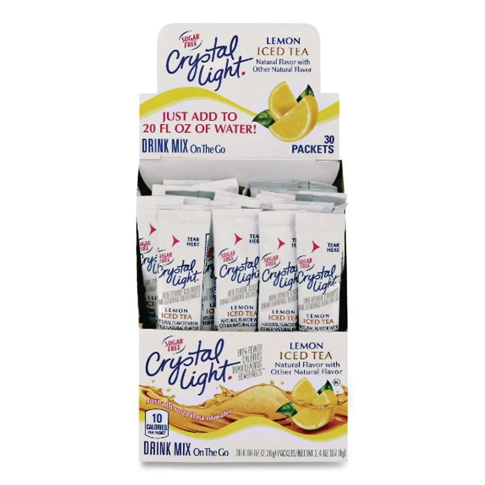 Crystal Light GEN00757 16 oz. Packets On the Go Drink Mix - Iced Tea (30/Box)
