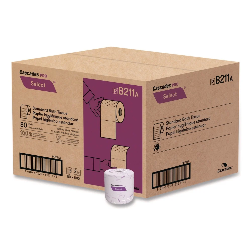 Cascades PRO 2-Ply Septic Safe Select Standard Bath Tissue - White (80 Rolls/Carton)