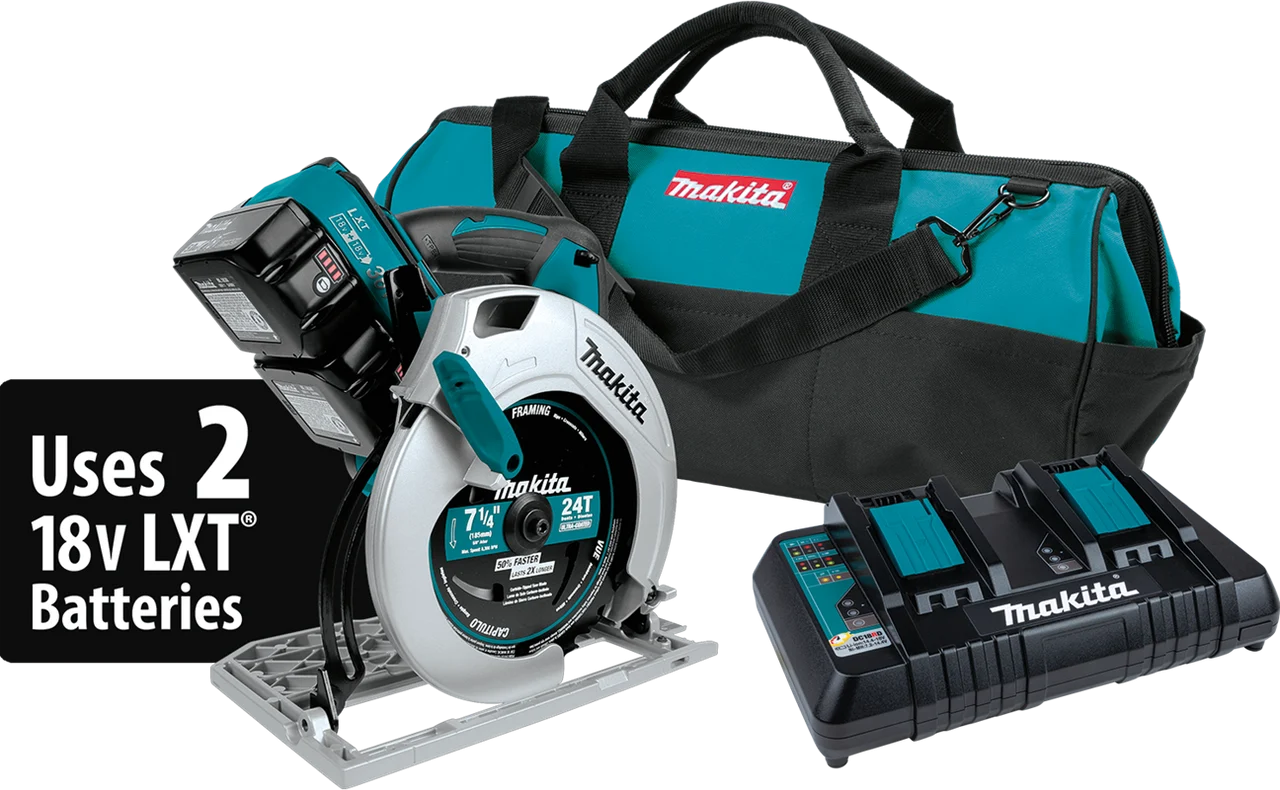 36V (18V X2) LXT? 7-1/4" Circular Saw Kit (5.0Ah), Makita-built motor, XSH01PT