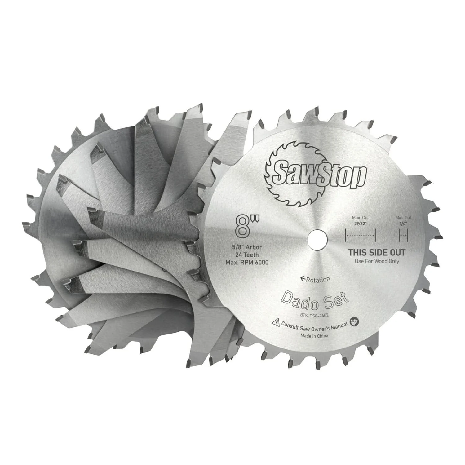 Sawstop BTS-DS8-2402 Premium 8-in. Dado Set