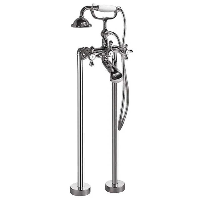 Dakota Sinks DSF-00BTF04CR Signature 36 1/4 Inch Floor Mounted Bathtub Filler