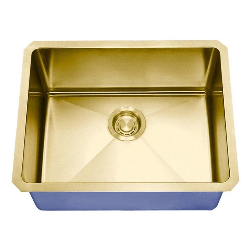 Dakota Sinks DSM-1915 Signature M-Series 19 Inch Micro Radius Single Bowl Undermount Kitchen Bar Sink with Bottom Grid, Satin Brushed Nickel