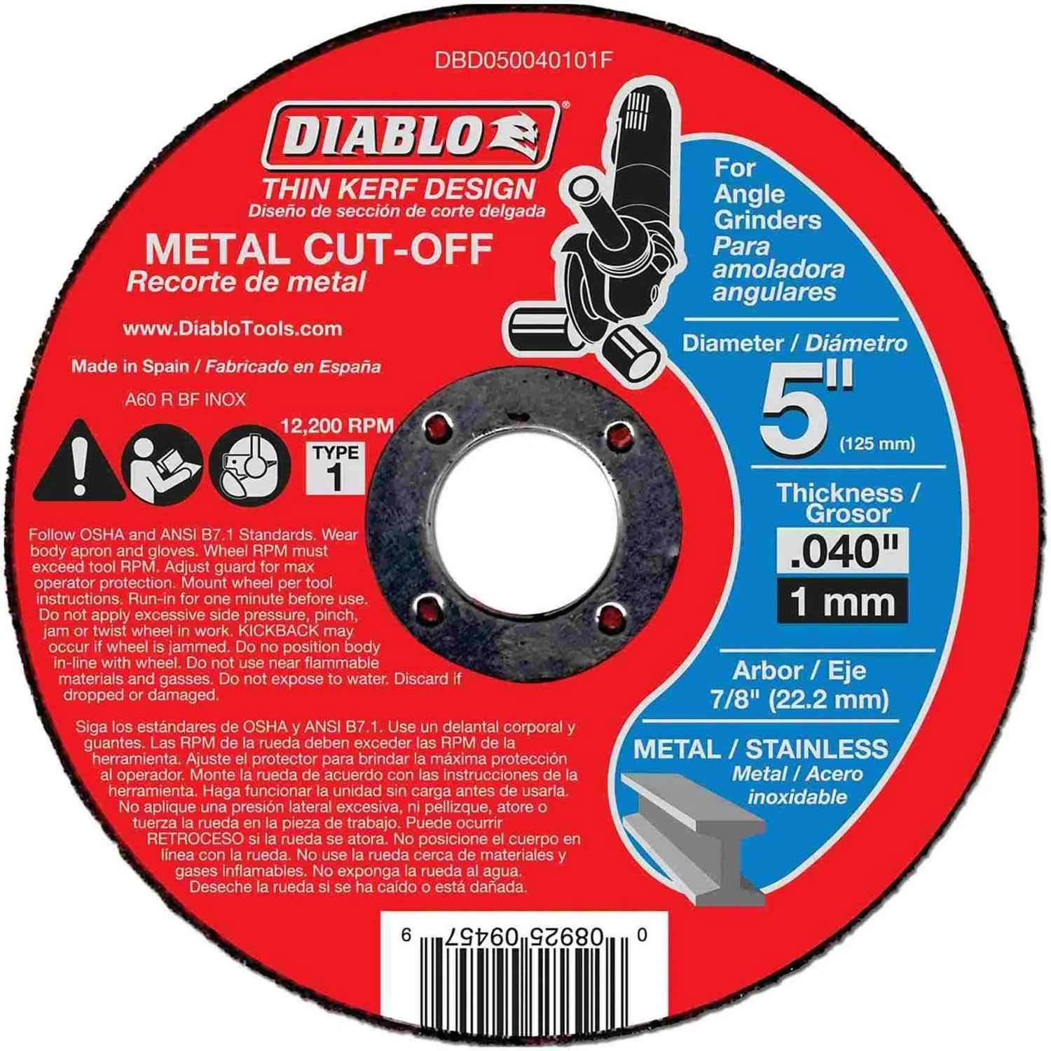 Diablo DBD050040101F 5 in.Metal Cut Off Disc - Thin Kerf (50-Pack)