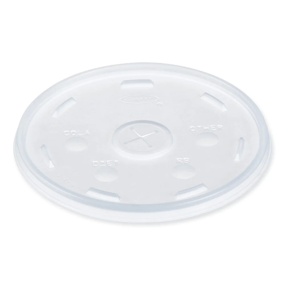 Dart Plastic Lids for Foam Cups and Containers Fits 32 oz./44 oz./60 oz. Hot Cups - Translucent (1000/Carton)
