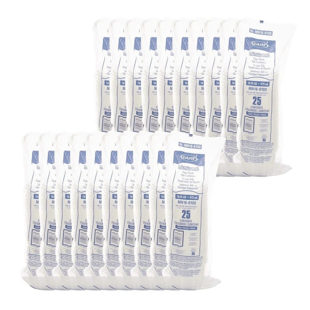 Dart MicroGourmet 16 oz. Plastic Food Containers - Translucent (500/Carton)