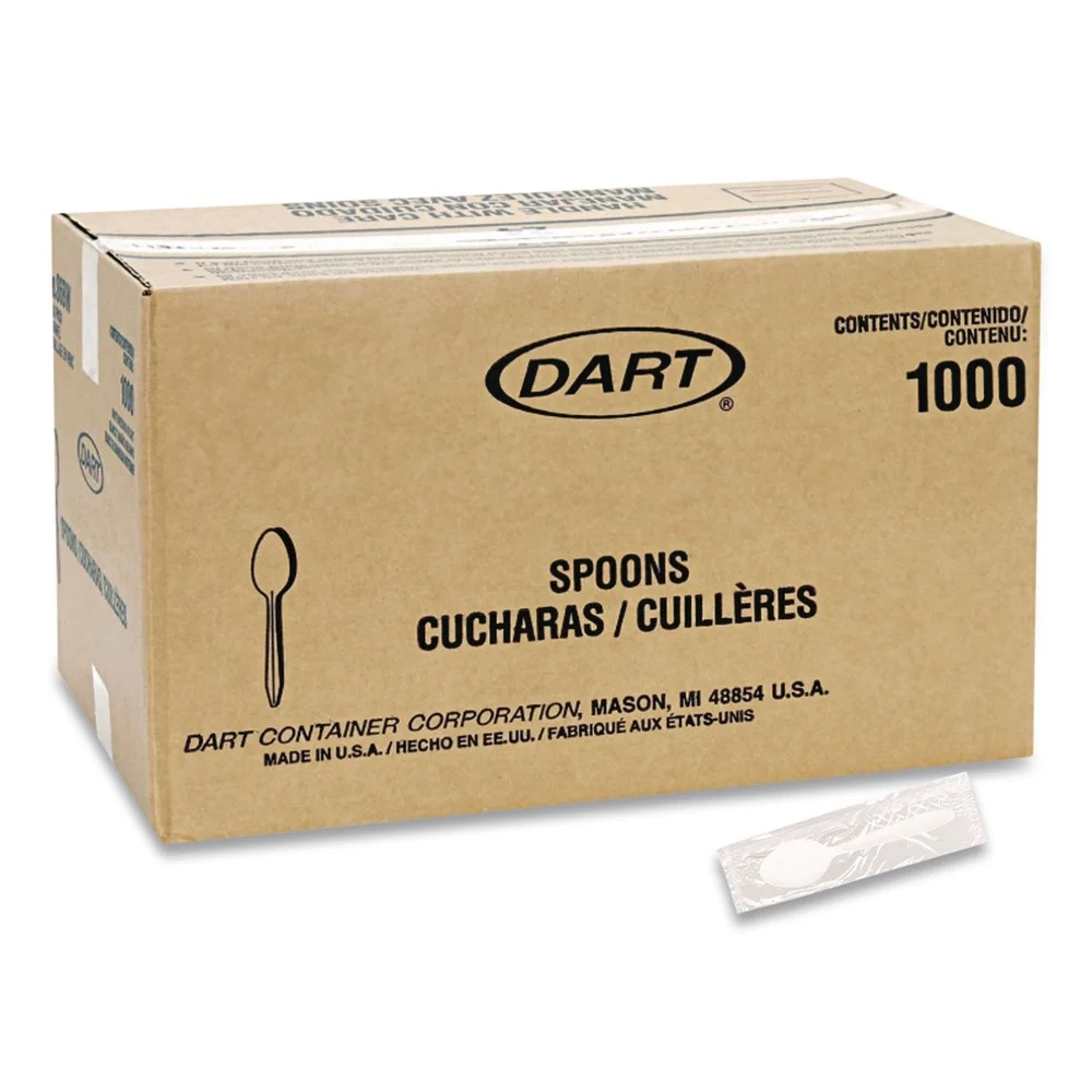 SOLO Teaspoon Individually Wrapped Reliance Mediumweight Cutlery - White (1000/Carton)