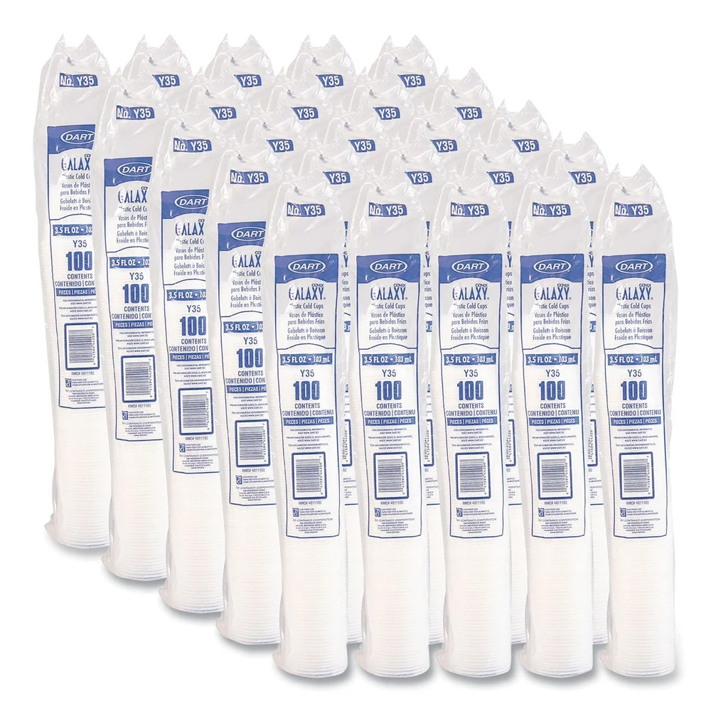 Dart 3.5 oz. High-Impact Polystyrene Cold Cups - Translucent (2500/Carton)
