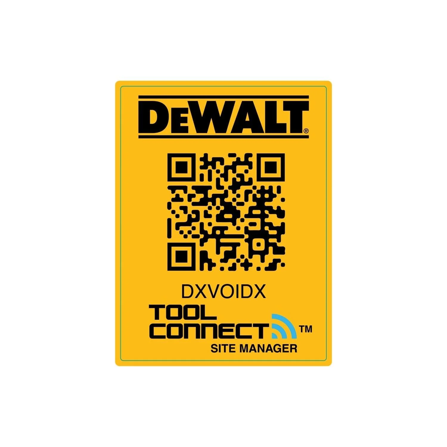 DeWalt DCE052 Site Manager QR Code Adhesive Tag (Small)