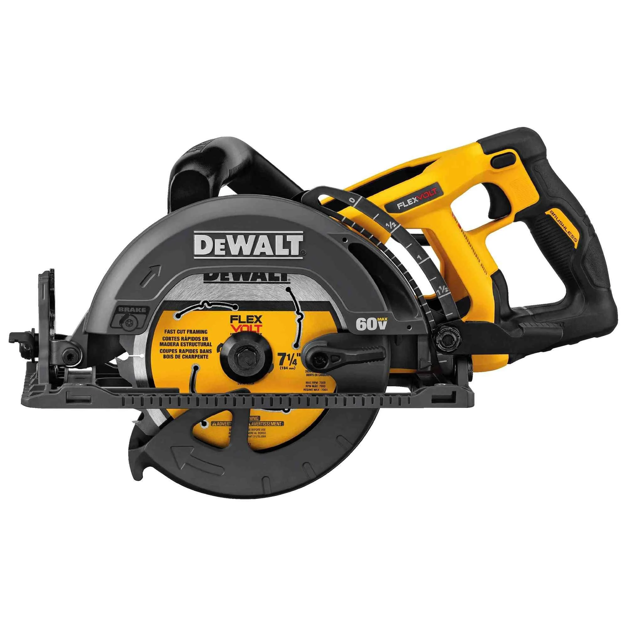 DeWalt Flexvolt 60V Max 7-1/4 Worm Drive Style Saw, Tool Only