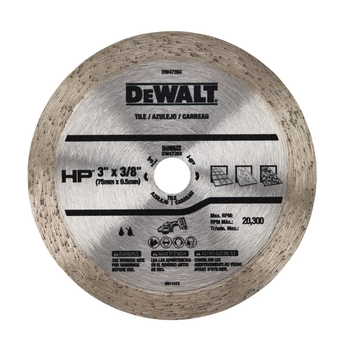 DeWalt DW47350 3 in. Continuous Diamond HP Tile Blade