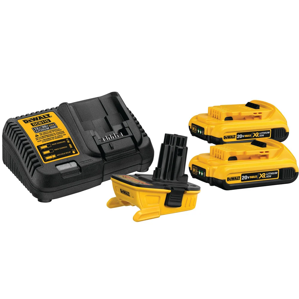 Dewalt 20V MAX Lithium-Ion Battery/Charger/Adapter Kit for 18V Cordless Tools (2 Ah)