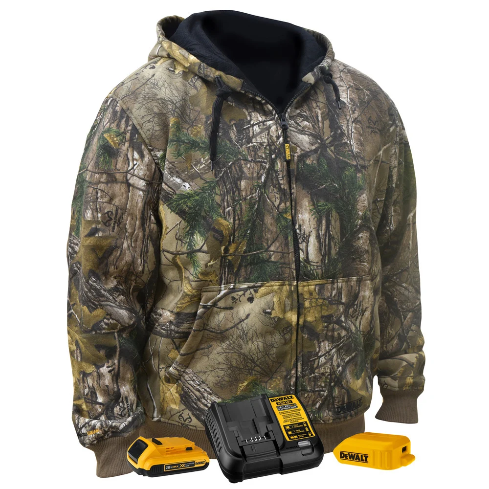 Dewalt 20V MAX REALTREE XTRA Lithium-Ion Heated Hoodie Sweatshirt Kit - Small, Camouflage (2 Ah)