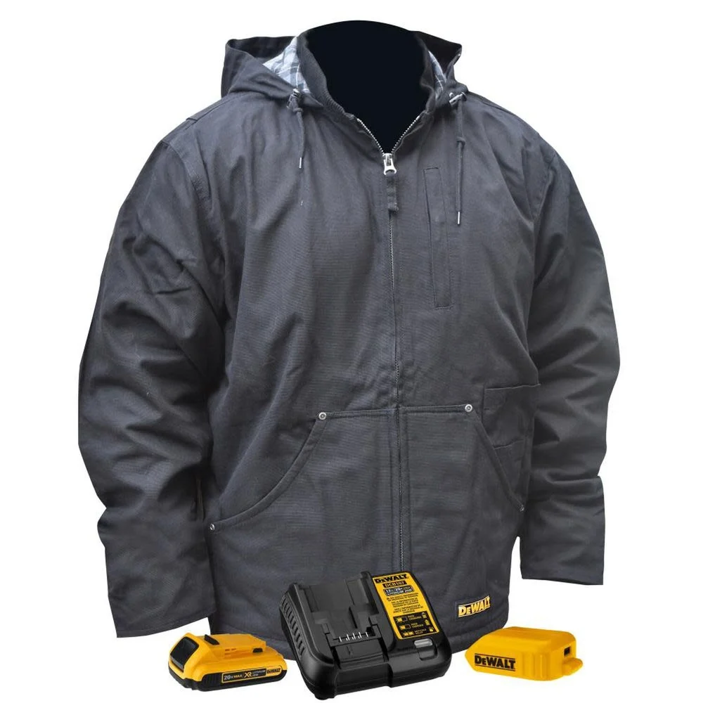 Dewalt 20V MAX Lithium-Ion Heavy Duty Heated Work Jacket Kit - Small, Black (2 Ah)
