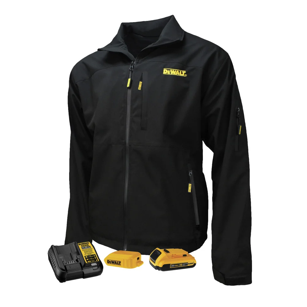 Dewalt 20V MAX Lithium-Ion Structured Soft Shell Heated Jacket Kit - Small, Black