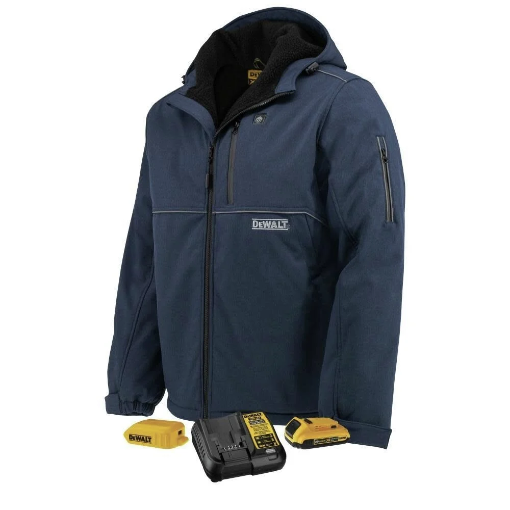 Dewalt 20V MAX Lithium-Ion Men's Standard Reflective Soft Shell Heated Jacket Kit - Double Extra Large, Navy