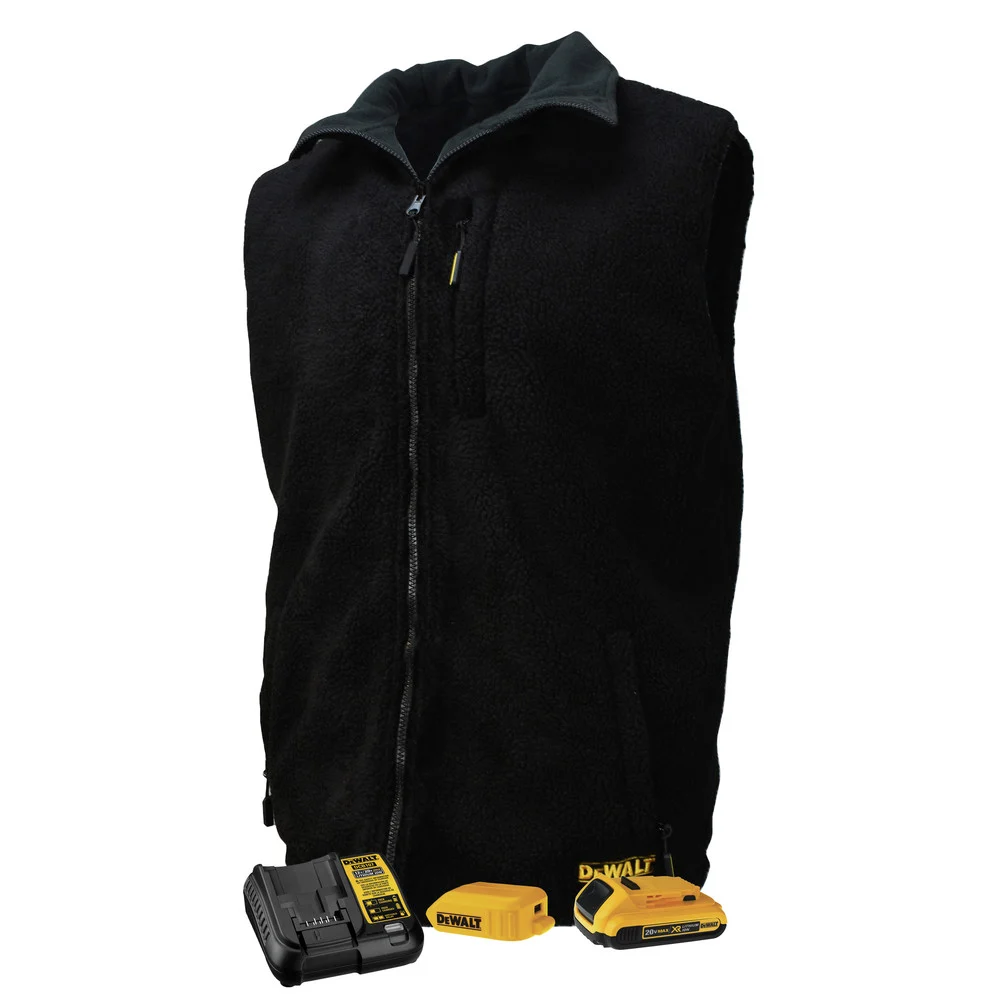 Dewalt 20V MAX Lithium-Ion Reversible Heated Fleece Vest Kit - Large, Black