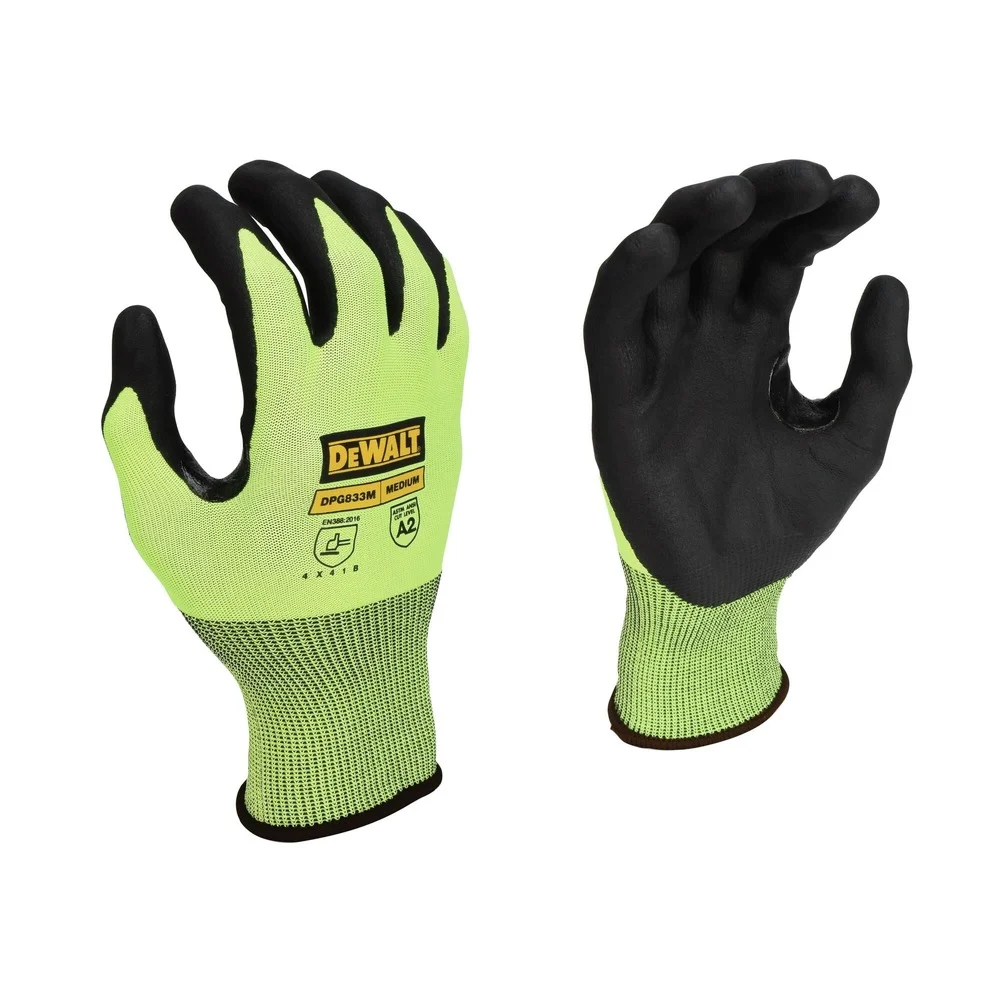 Dewalt (12/Box) Tagged High-Visibility HPPE Cut Touchscreen Gloves - Large